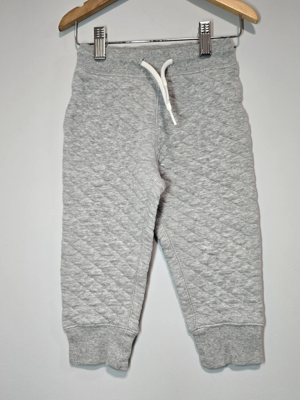 GAP Quilted Cotton Light Gray Kids Jogger Pants